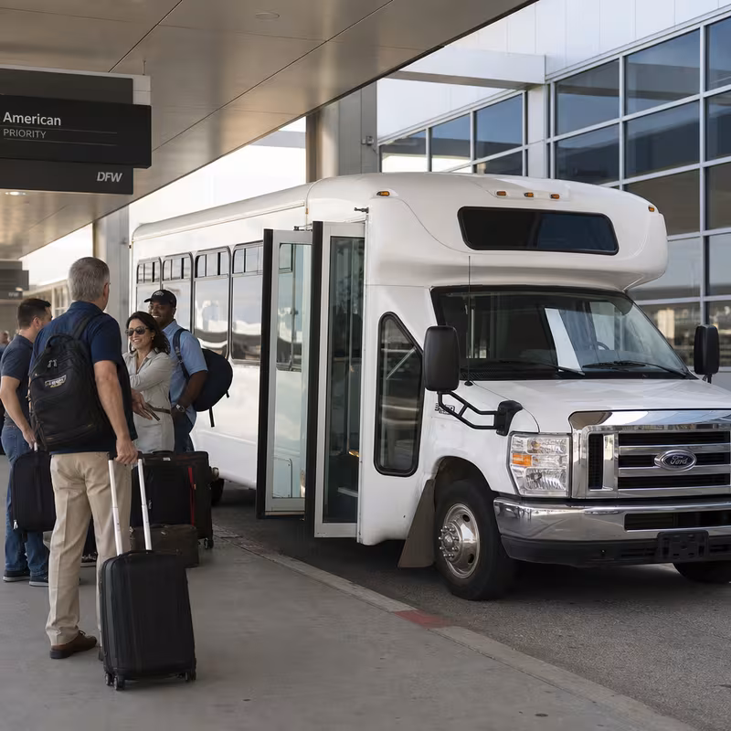 Black Mercedes Sprinter van staged for an Dallas Airport Transportation group