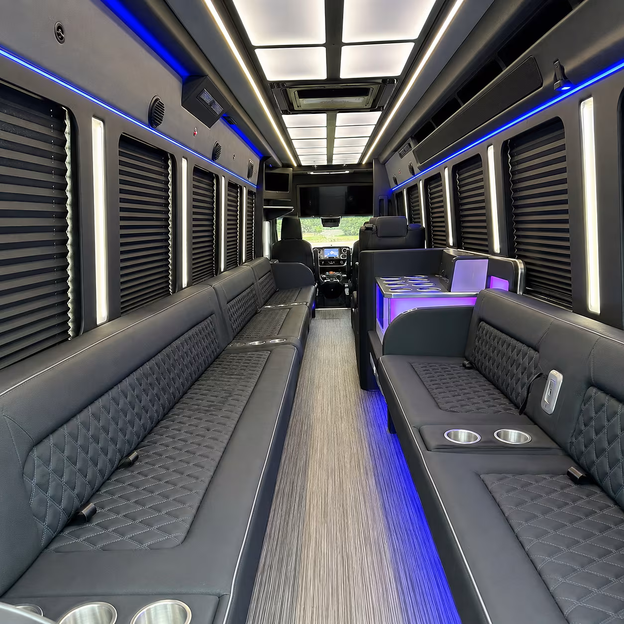 Dallas Private Event Transportation party bus interior