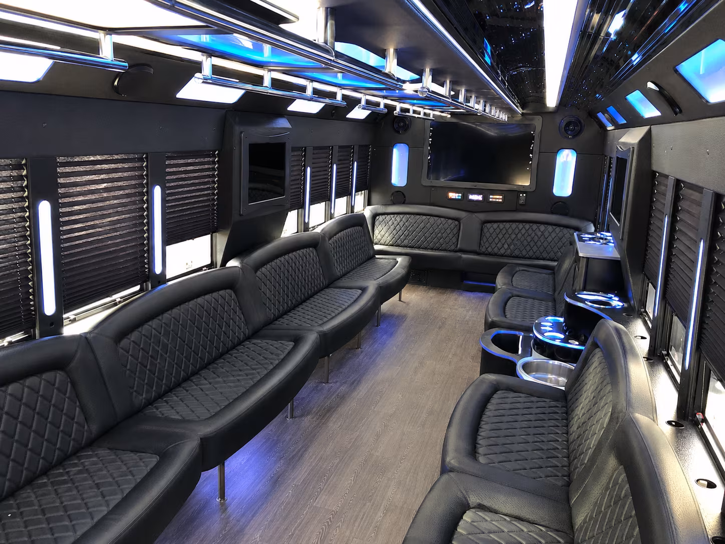 Dallas Private Event Transportation party bus interior