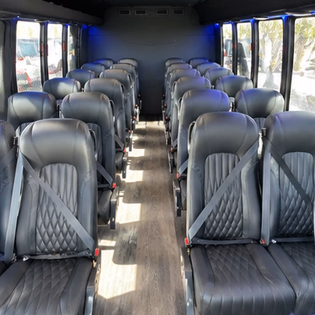 Dallas School Event Transportation party bus interior