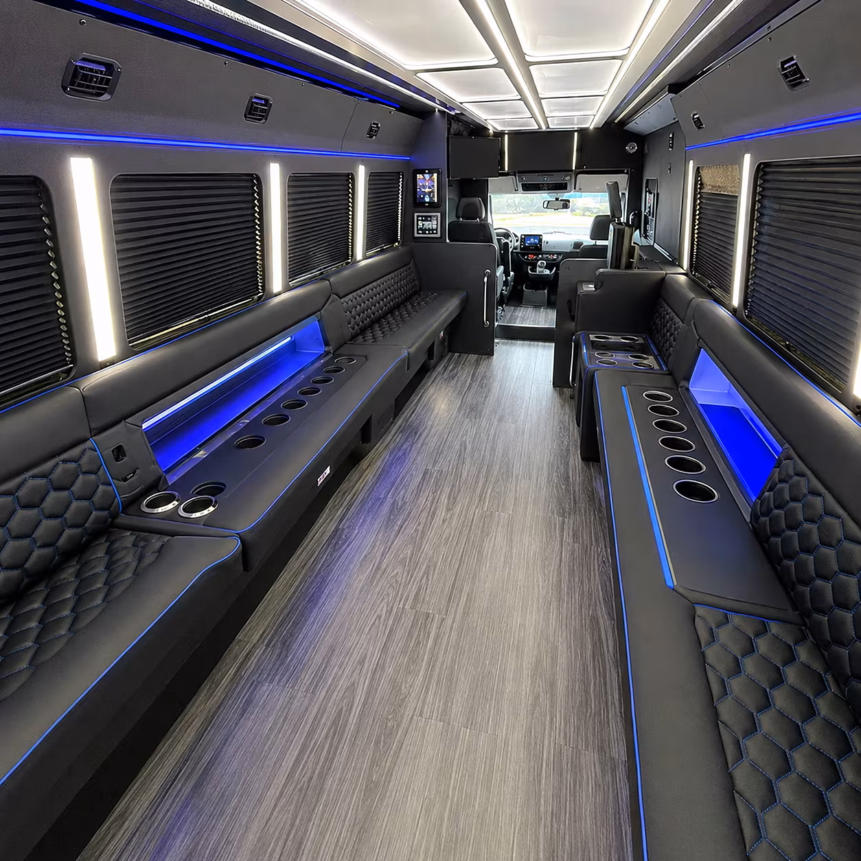 Dallas Sporting Event Transportation party bus interior