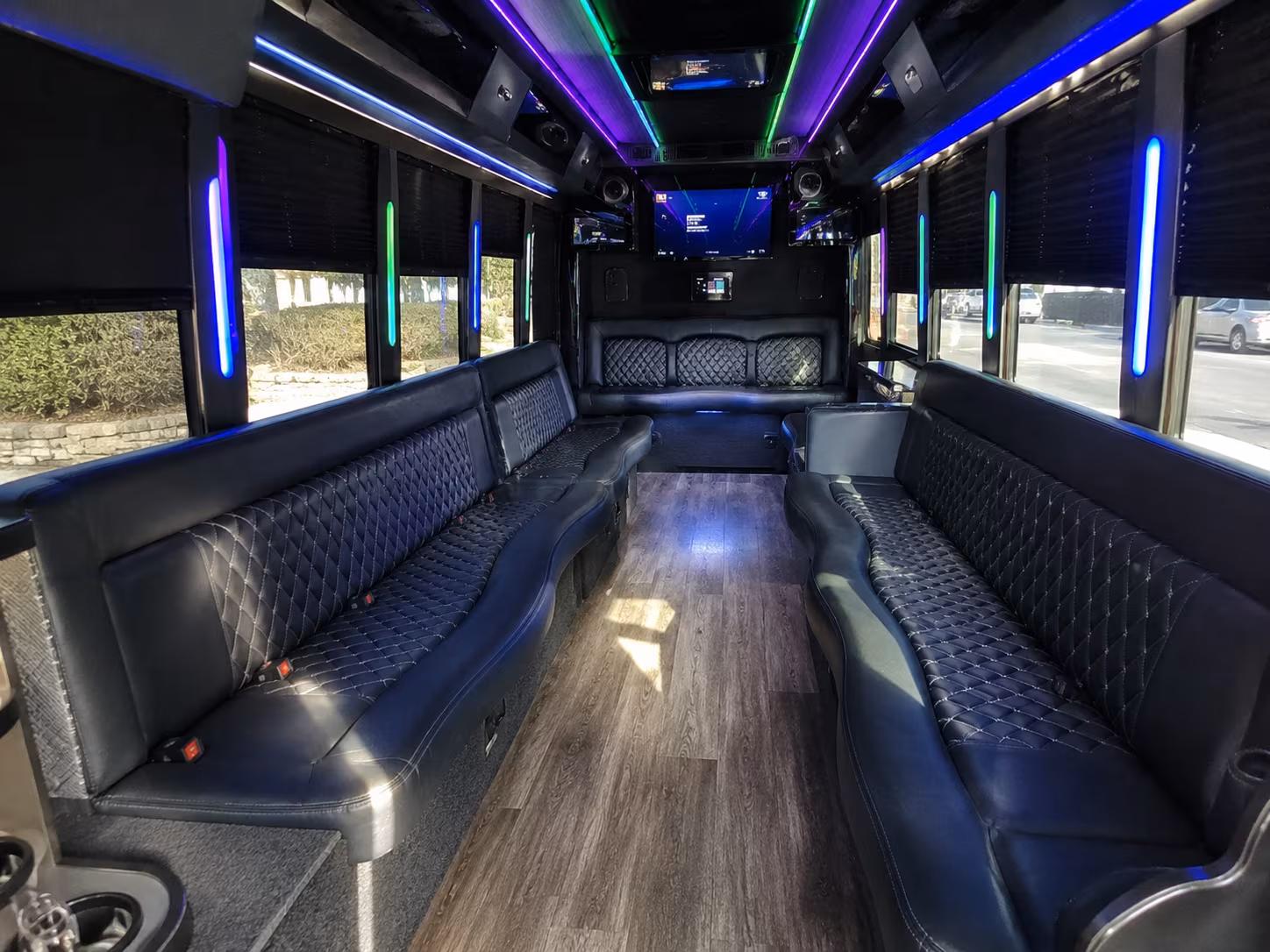 Dallas Sporting Event Transportation party bus exterior