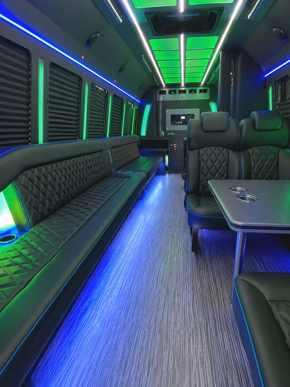 Dallas Wedding Transportation party bus interior