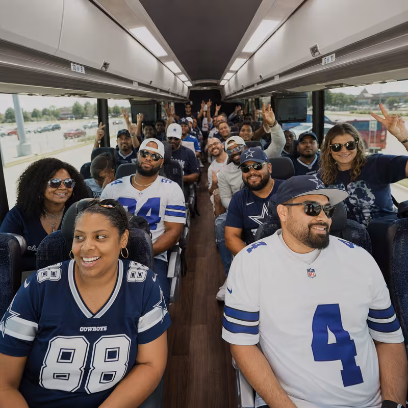 Black Mercedes Sprinter van staged for an Dallas Sporting Event Transportation group