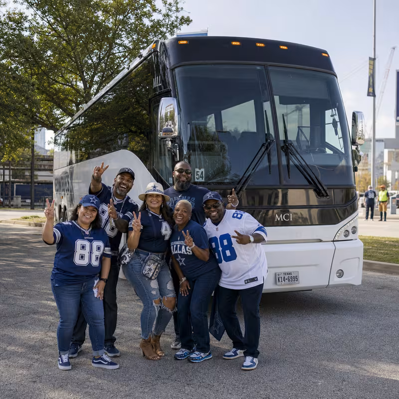Passengers loading luggage while boarding an Dallas group shuttle