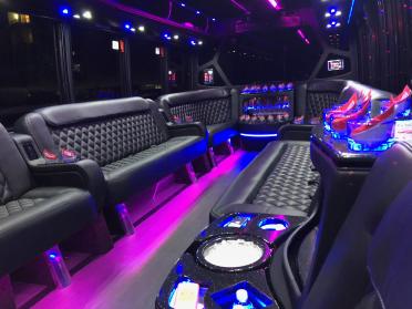 League City 15 Passenger Party Bus Interior