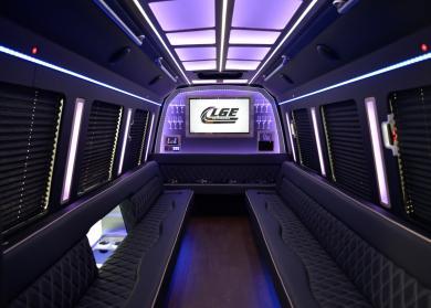 Sugar Land 18 Passenger Limo Bus Interior