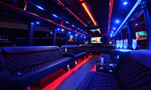 Mission 30 Passenger Party Bus Black Interior