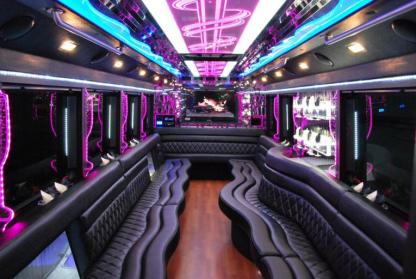 Sugar Land 50 Passenger Party Bus Interior